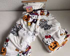 Sanrio 032281141288 2 Pack Hello Kitty Halloween Throw Blanket Witch Broom Ghost Mummy Pumpkin New