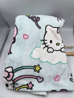 Sanrio 032281775544 Hello Kitty Shooting Stars Hearts Balloons And 60 Inch X70 New With Tags