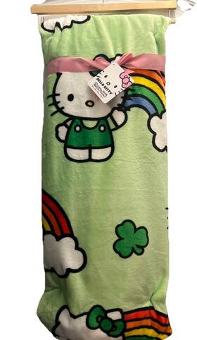 Sanrio 032281786946 New Green Hello Kitty Rainbows And Lucky Charms St Patrick Day Throw Blanket 60x70 Sanrio 032281786946 New Green Hello Kitty Rainbows And Lucky Charms St Patrick Day Throw Blanket 60x70