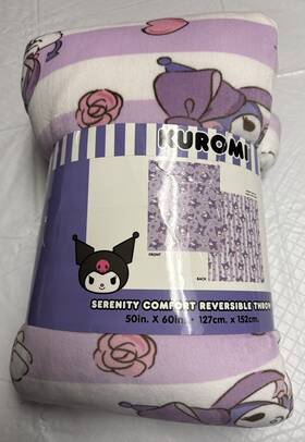 Sanrio 199124047975 Kuromi Serenity Comfort Reversible Throw 50 Inch X 60
