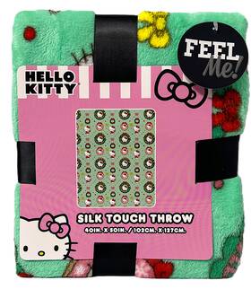 Sanrio 199124183369 Hello Kitty Christmas Wreath Silk Touch Throw 40x50 Blanket 2025 New