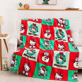 Sanrio/northwest Group 190604781099 New 2024 Hello Kitty Christmas Holiday Hugs Silk Touch Throw Blanket 50 Inch X70