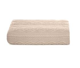 Mt122-109-os Saol Irish Merino Wool Throw Blanket Aran Cable Knitted King Size 92 X 78 Inch