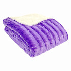 Sarapurple-w-sherpa Cozy Fleece Oversized Luxury Solid Mink Throw Blanket 816291022931