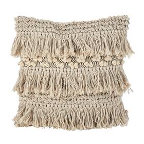 6452.i18s Saro Lifestyle Moroccan Wedding Blanket Style Fringe Cotton Down Filled Throw Pillow 18 Inch X