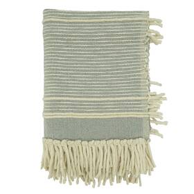 Saro Lifestyle 789323428523 Stripe Chunky Fringe Throw