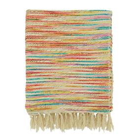 Saro Lifestyle 789323428936 Rainbow Stripe Throw Blanket