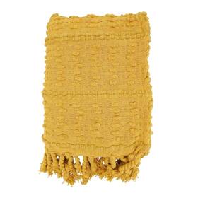 Saro Lifestyle 789323435958 Textured Stripe Woven Fringe Throw Blanket