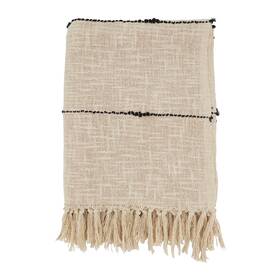 Saro Lifestyle 789323436658 Woven Bliss Textured Stripe Fringe Throw Blanket