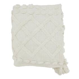 Saro Lifestyle 789323440594 Chic Tufted Throw With Tassels