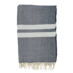 Saro Lifestyle 789323441355 Trendy Stripe And Herringbone Fringed Throw