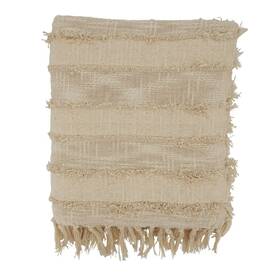 84610743 Saro Lifestyle 50 Inch X60 Cotton With Fringe Design Throw Blanket Natural -
