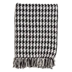 Th488.bk5060 Saro Lifestyle Houndstooth Design Cotton Throw