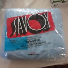 3059 Savoy Blanket Blue Full Twin 72x90 Overedge Stitch Wards Usa New Package