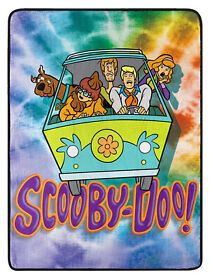 1scb-65900-0002-ret Scooby Doo Tie Dye Gang Mystery Machine Fleece Super Plush Throw Blanket 46inch X