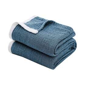 Ql-us-se-1001i4 Se Softexly Cotton Muslin Throw Blanket For Adults Breathable 4-layer Yarn Dy