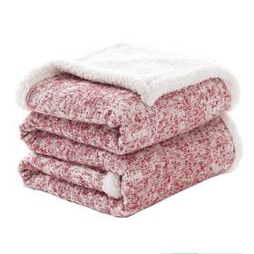 Ql-us-se-9001a1 Se Softexly Sherpa Throw Blanket Soft With 30% Wool And 70% Cotton For W