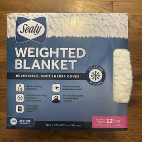 062020067 Sealy Reversible Sherpa Weighted Blanket 12 Lbs Removable Cover 48 Inch X 72
