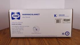 Sealy 671716086796 New Warming / Electric Blanket - King Dark Grey Silky Flannel