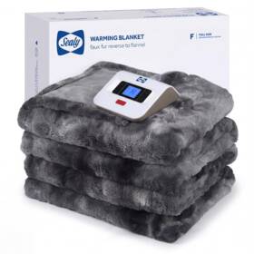 B0bvwhhrrp Sealy Electric Blanket Full Size Heated Warming Faux Fur Flannel 10