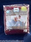 Sealy Heated Blanket Full Size 100 Acrylic Jacquard Diamond Weave Deep Red Nip 657812125317