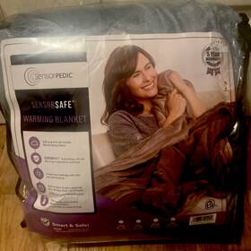 Sensorpedic 096675504202 Heated Electric Blanket With Sensor Safe King Soft Grey