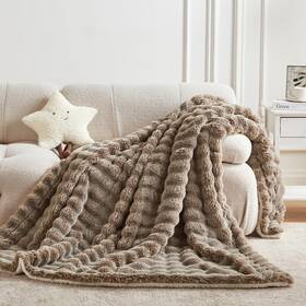 Serenhom 000090 50x60 Inches Ultra-soft Fuzzy Faux Fur Throw 50 Inch X 60 Dark Brown