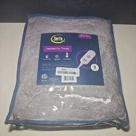 Serta 038533874607 Plush Heated Throw In Grey Open Box