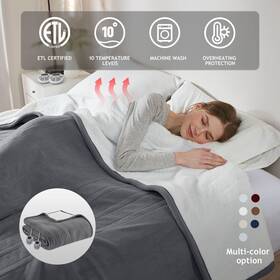 Serta 086569472601 Electric Blanket Fleece To Sherpa Heated Throw In Queen Twin King