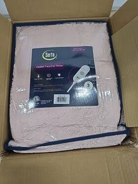 Serta 086569519443 Malea Solid Shaggy Faux Fur Electric Heated Throw Blanket New 50x60 - Pink