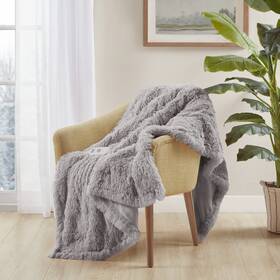 Serta 086569542540 Mila Shaggy Heated Throw Blanket - Soft Faux Fur Fast Heating