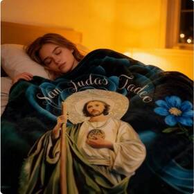 45675769 Serta San Judas Tadeo Art Fleece Blanket - Winter Comfort Gift 80x60