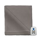 Serta New Heated Electric Fleece Warming Blanket Taupe Size Twin 038533835516