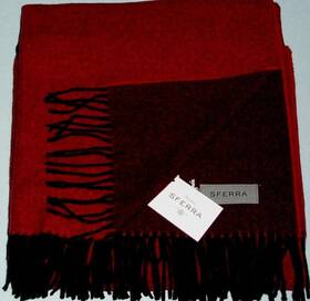 10762 Sferra Renna Merlot 100% Cashmere Throw Blanket Fringed Double Faced 50x70 Inch New
