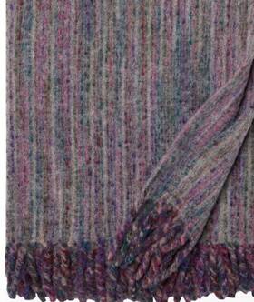 10792 Sferra Colorato Decorative Alpaca Wool Throw Blanket Royal Purple Fringed New