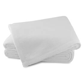 8980whtwnbl Sferra White Twin Blanket Solid Home Collection Brushed Combed Cotton Plush New