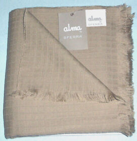 9420 Sferra Alma Ral Italian Lightweight Cotton Throw In Taupe Beige 55x75inch New