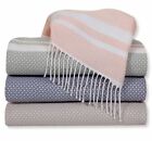 10738 Sferra Nia Merino Throw Blanket Petal Pink Wool Silk Cashmere Blend Italy New 10738 Sferra Nia Merino Throw Blanket Petal Pink Wool Silk Cashmere Blend Italy New