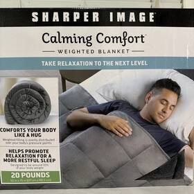 Sharper Image 740275050255 Calming Comfort Weighted Blanket By Heavy 20 Lb. 50 Inch X 75