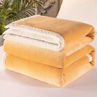 Su-9933979-us Sherpa Fleece Blanket Double Thick Warm For Adults 80x91 Inches 456 G