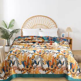 Shesyuki 445002647694 Boho Throw Blanket For Bed - 100% Pure Cotton Ultra Soft Rustic Quilt Farmhous