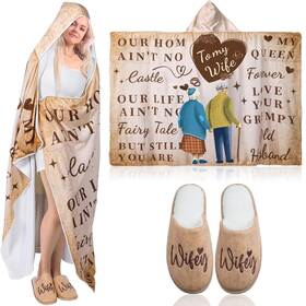 Shinymoon-yhca-1838213 Shinymoon 3 Pcs Valentines Day Wife Gift Blanket From Husband To My Wearable Blan