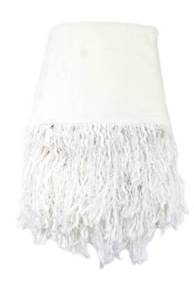 Shiraleah 848616081484 Fab Throw Fringe Blanket Milk White Wool Blend 50 X 65 In