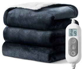 Shodu 797093939620 Electric Blanket Heated Throw Double-sided Flannel Sherpa With