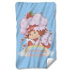 Ss137-bkt1 Shortcake Fleece Licensed Rainbow -sided Strawberry Throw Blanket