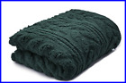Shth-emb-gn Embossed Herringbone Cable Sherpa Throw Blanket Green Free 748279145526