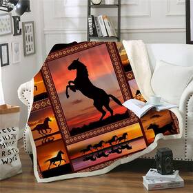 Shuihan 853876508653 Animal Print Horse Blanket - Soft Cozy Fleec