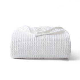 Shunjie.home 955177966045 100% Cotton Waffle Blanket White - King Size 104 90ftft Soft Lightweight Be