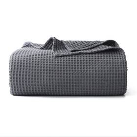 Shunjie.home 955177966076 100% Cotton Waffle Blanket Charcoal - King Size 104 90ftft Pre-washed And A
