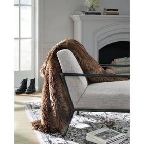 Signature Design By Ashley 313095323306 Bellethrone Brown Solid Color Acrylic Throw Blanket Set Of 3